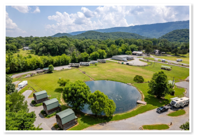 aerial view of our campground