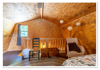 interior loft of one of our cabins