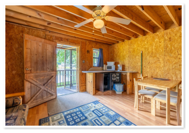interior of one of our cabins