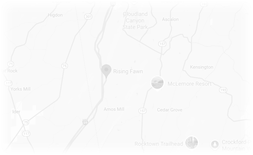 map of the area around our campground showing how close we are to area attractions