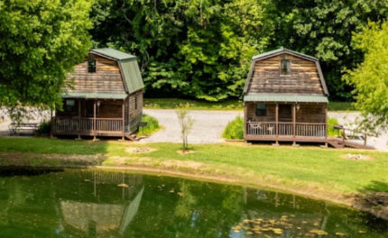 aerial view of our cabins at stay wilder campground